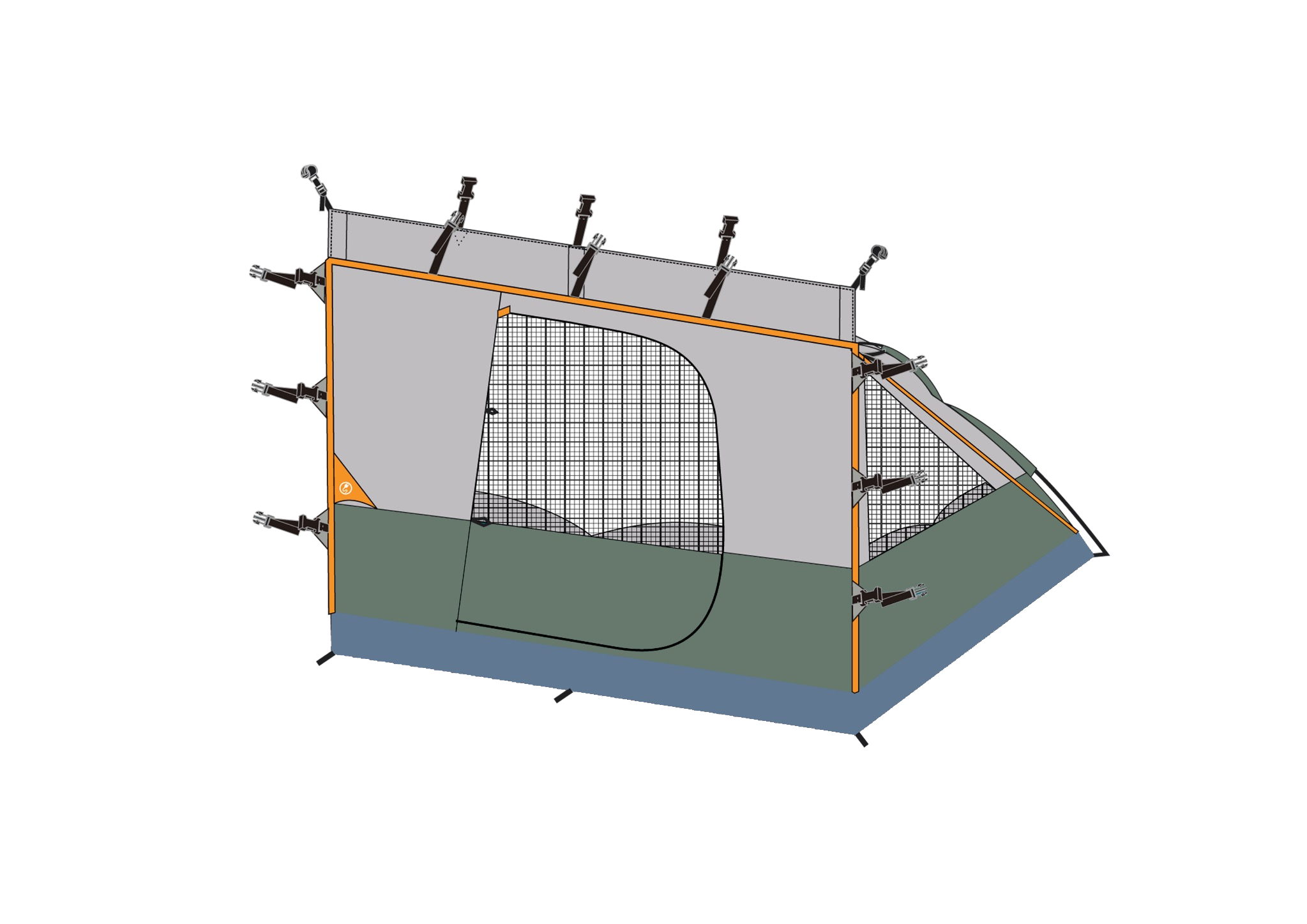 Side tent for gazebo