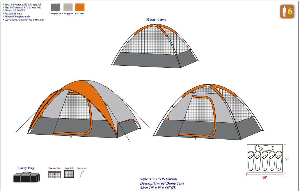 6P Dome Tent